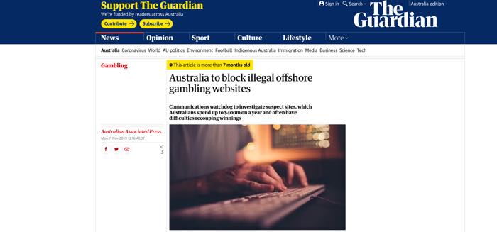 Australia to block illegal offshore gambling websites