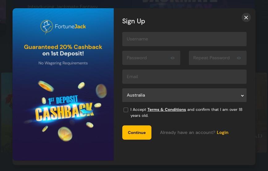 How to Create an Account at FortuneJack Casino