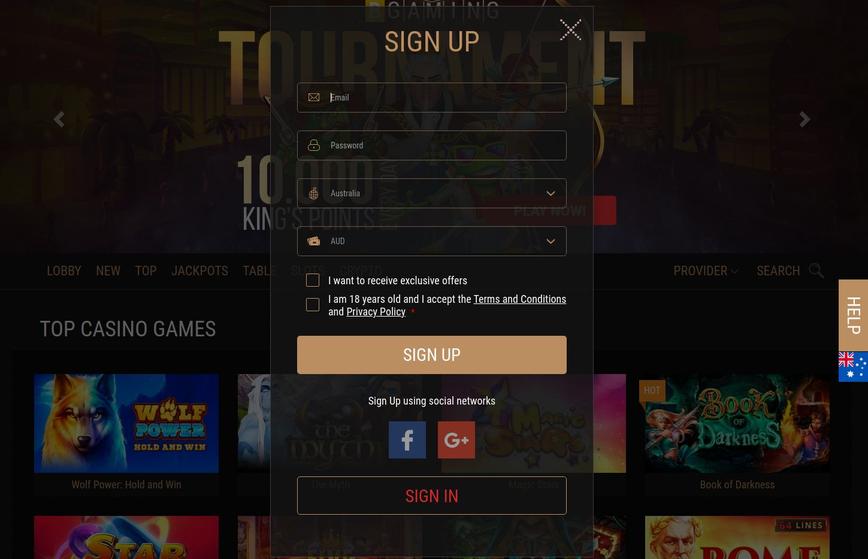 How to Create an Account at King Billy Casino
