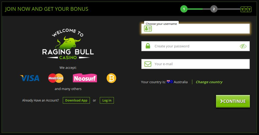 How to Create an Account at Raging Bull Casino
