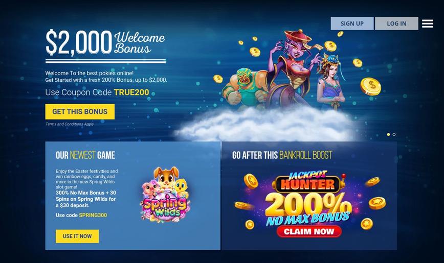 Promotions and Bonuses at True Blue Casino