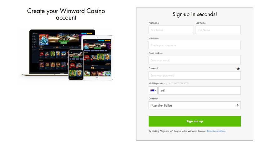 How to Create an Account at Winward Casino