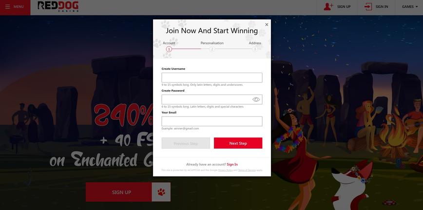 How to Create an Account at Red Dog Casino