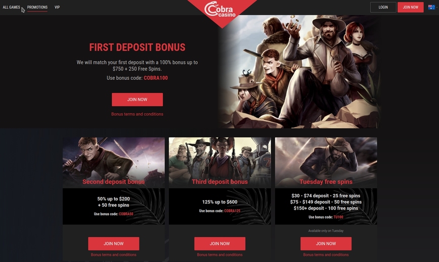 Cobra Casino Welcome Bonus