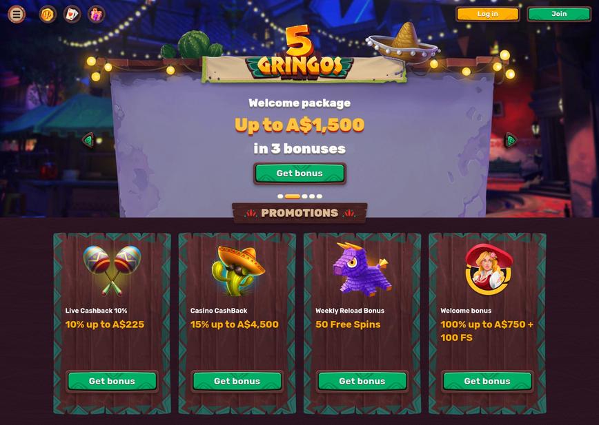 5 Gringos Casino Bonus