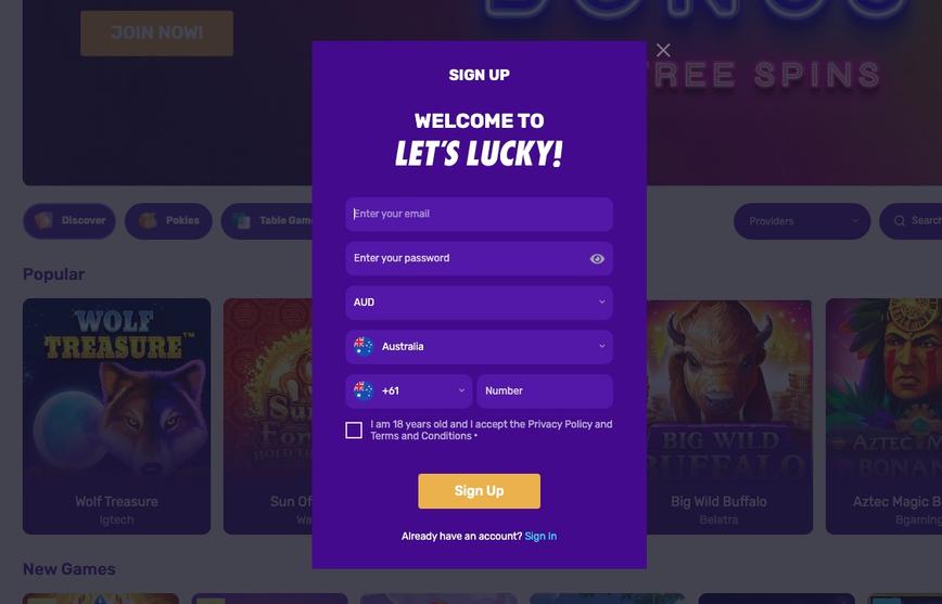 Sign-Up at Lets Lucky Casino
