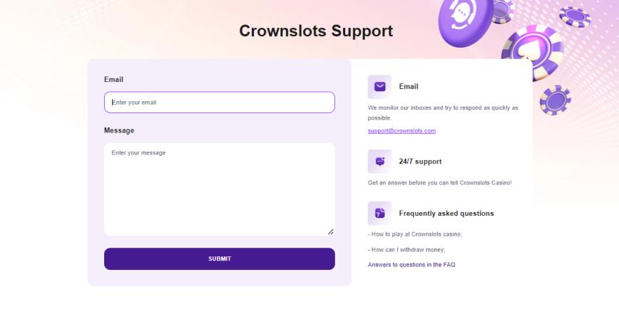 Crownslots Support